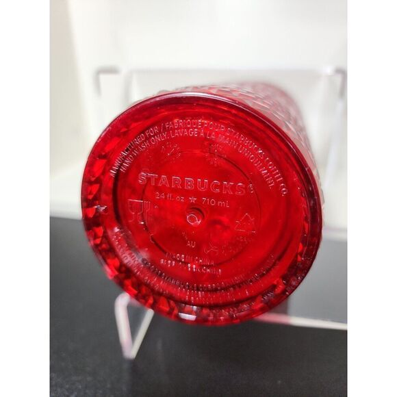 Starbucks Red Venti 2021 Jeweled Bling Tumbler Cold Cup 24oz Holiday - Picture 3 of 3